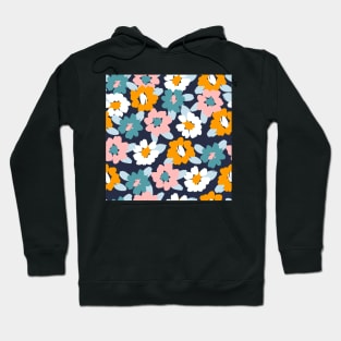 Pink, Blue, White and Yellow Flowers Hoodie